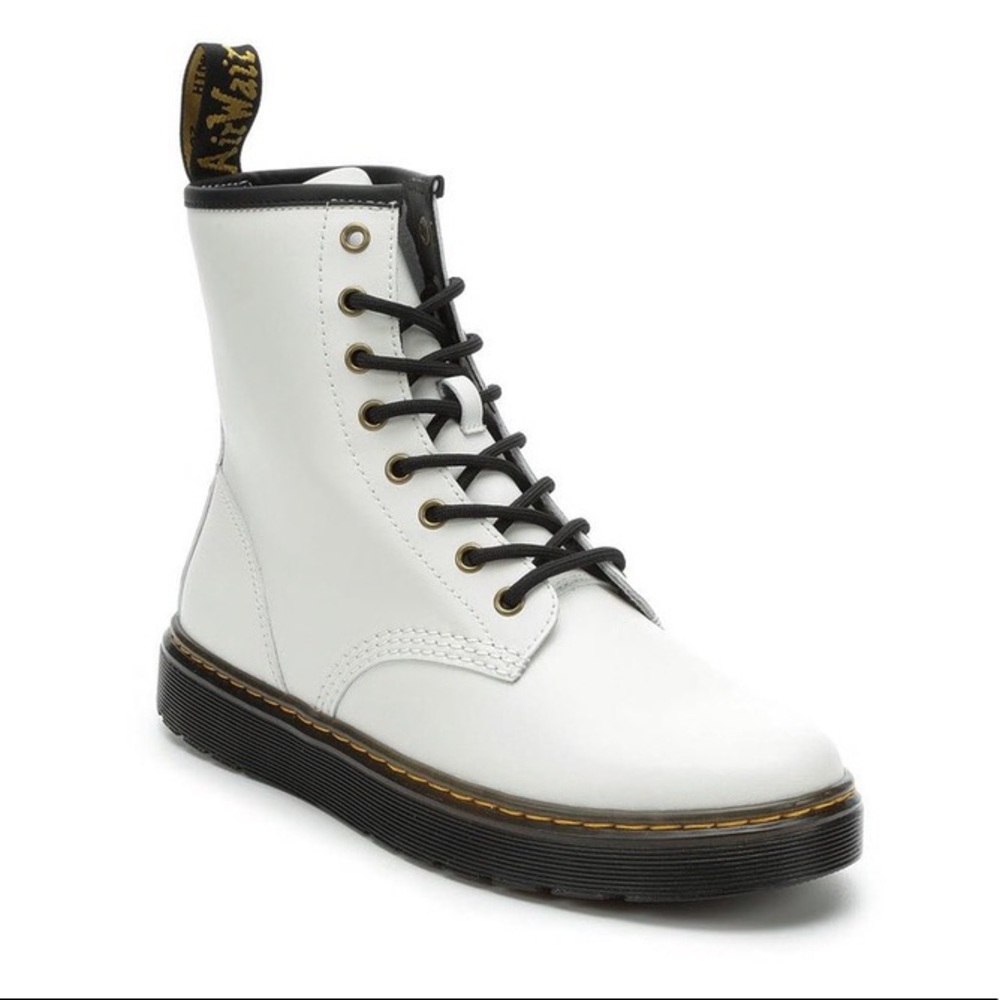 DR. MARTENS ZAVALA WHITE WOMEN’S COMBAT BOOT